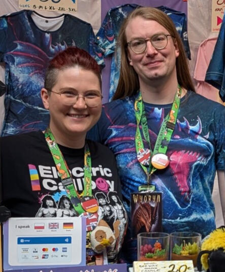 On the photo you can see me (on the left) and my partner and assistant Wyoryn (on the right).